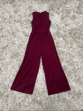HALARA Sleeveless Wide-Leg Jumpsuit in Wine